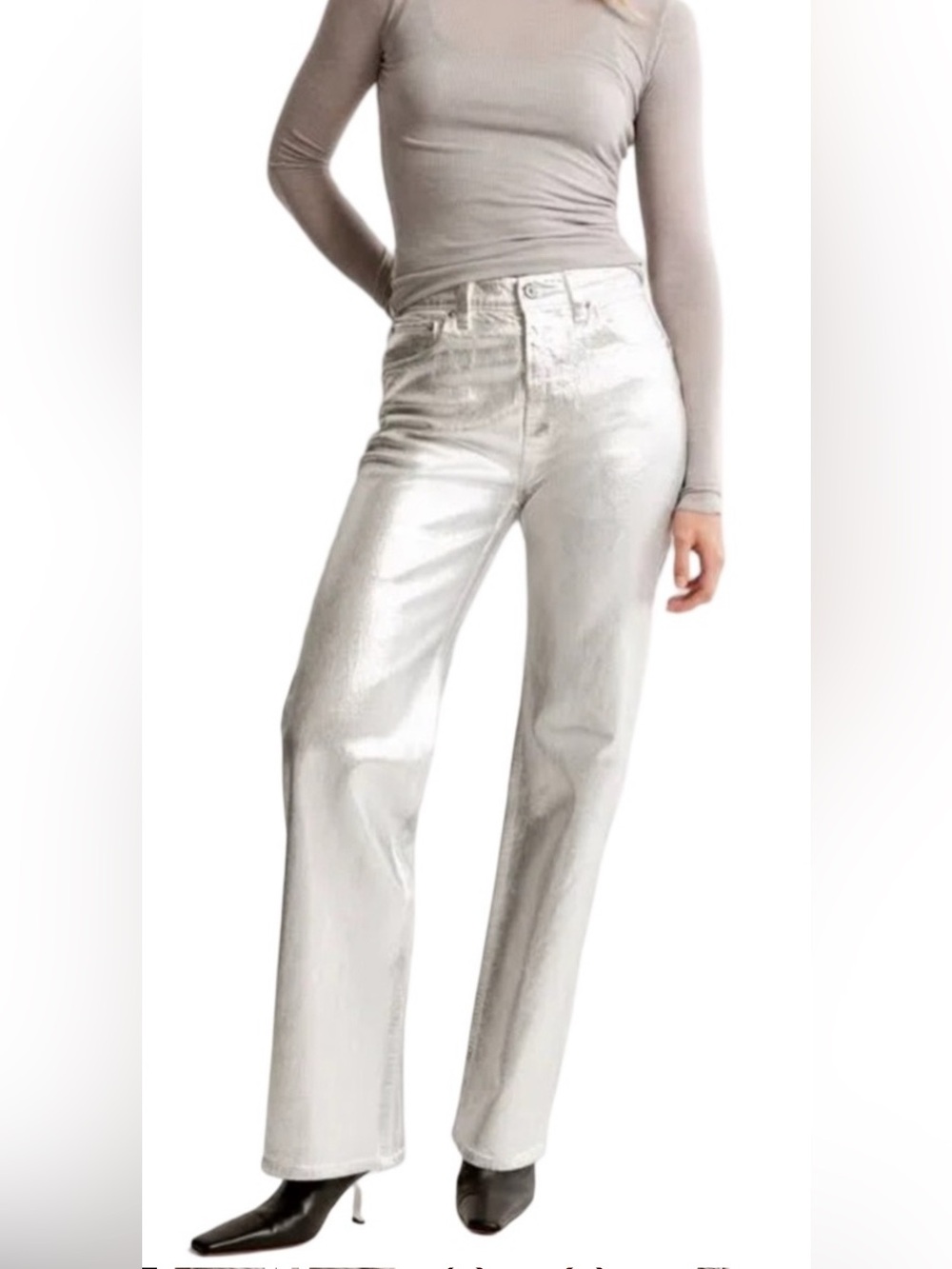 NWT ABERCROMBIE & FITCH METALLIC DENIM